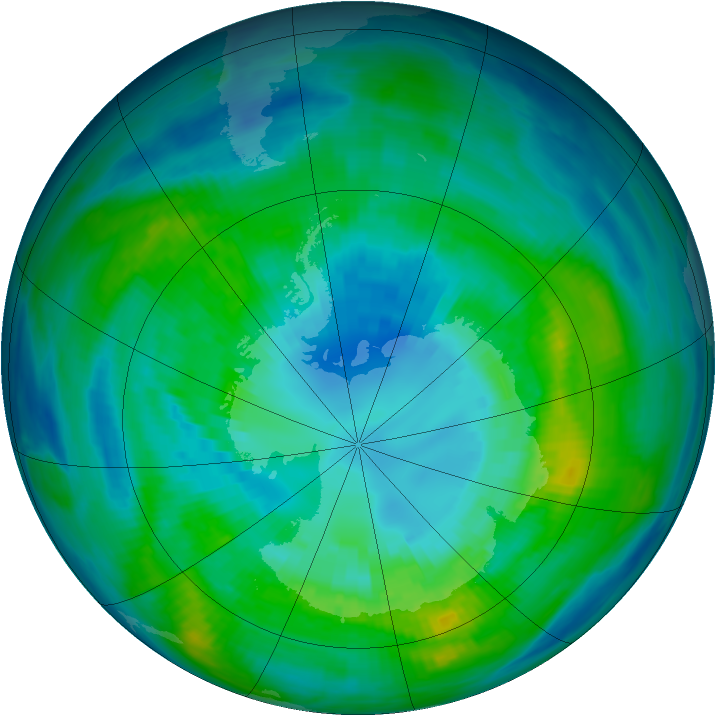 Antarctic ozone map for 08 April 1983